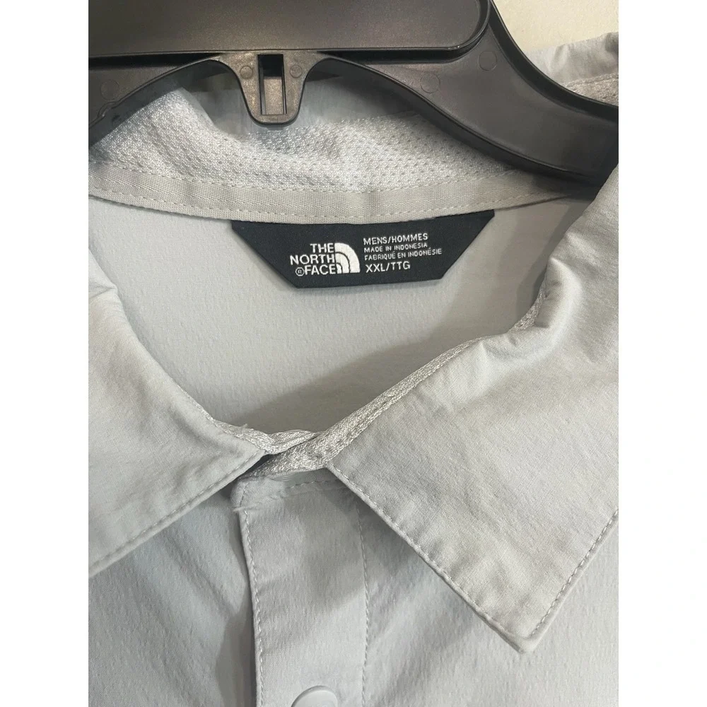 The North Face Alpenbro Shirt Men's 2XL Gray Long Sleeve Nylon Hiking Button